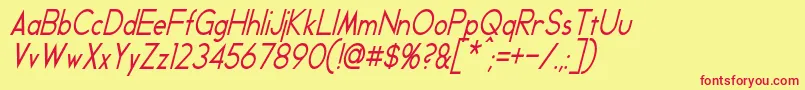 GeddesCondensedItalic Font – Red Fonts on Yellow Background