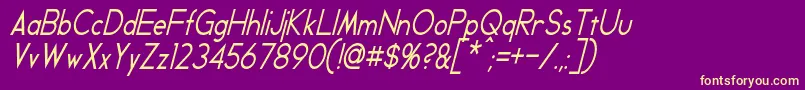 GeddesCondensedItalic Font – Yellow Fonts on Purple Background