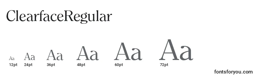 Größen der Schriftart ClearfaceRegular