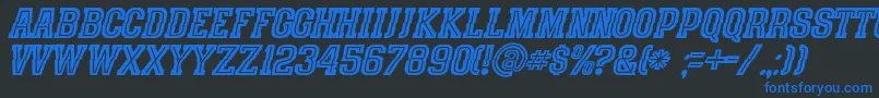 SpeedhunterLine Font – Blue Fonts on Black Background