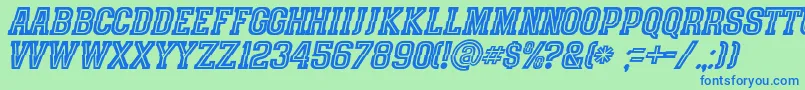 SpeedhunterLine Font – Blue Fonts on Green Background