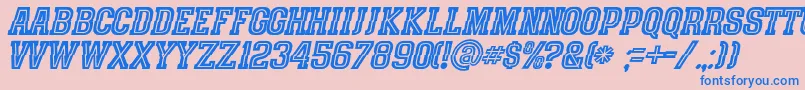 SpeedhunterLine Font – Blue Fonts on Pink Background
