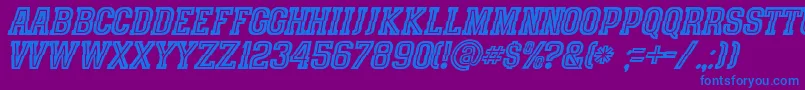 SpeedhunterLine Font – Blue Fonts on Purple Background