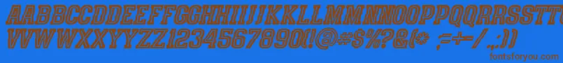 SpeedhunterLine Font – Brown Fonts on Blue Background