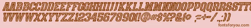 SpeedhunterLine Font – Brown Fonts on Pink Background