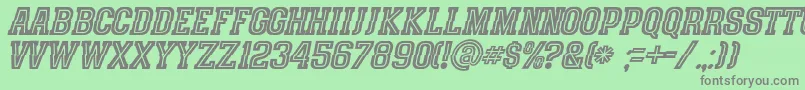 SpeedhunterLine Font – Gray Fonts on Green Background