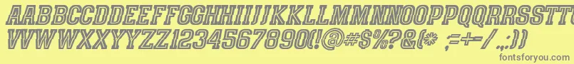 SpeedhunterLine Font – Gray Fonts on Yellow Background