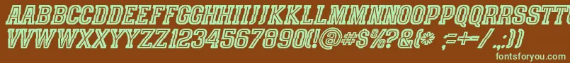 SpeedhunterLine Font – Green Fonts on Brown Background