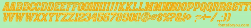 SpeedhunterLine Font – Orange Fonts on Green Background