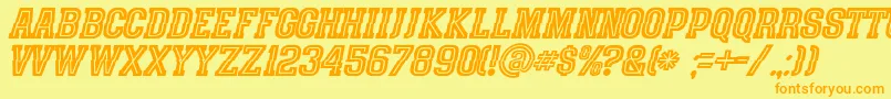 SpeedhunterLine Font – Orange Fonts on Yellow Background