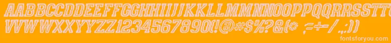 SpeedhunterLine Font – Pink Fonts on Orange Background