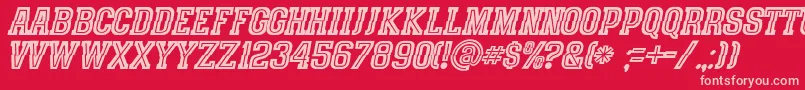 SpeedhunterLine Font – Pink Fonts on Red Background