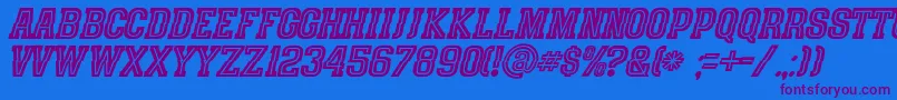 SpeedhunterLine Font – Purple Fonts on Blue Background