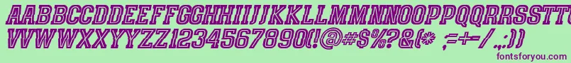 SpeedhunterLine Font – Purple Fonts on Green Background
