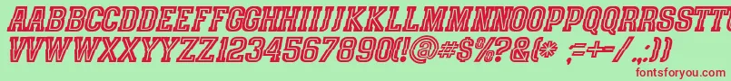 SpeedhunterLine Font – Red Fonts on Green Background