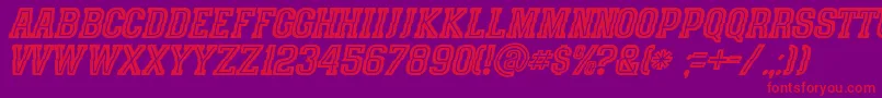 SpeedhunterLine Font – Red Fonts on Purple Background