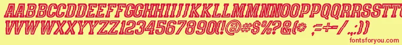 SpeedhunterLine Font – Red Fonts on Yellow Background