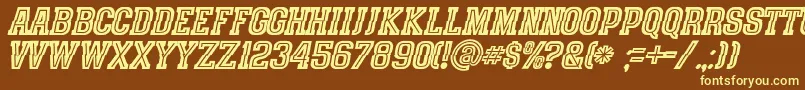 SpeedhunterLine Font – Yellow Fonts on Brown Background