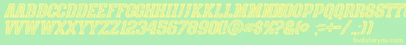 SpeedhunterLine Font – Yellow Fonts on Green Background