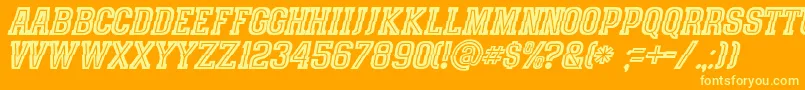 SpeedhunterLine Font – Yellow Fonts on Orange Background