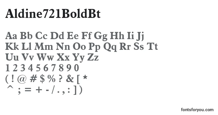 A fonte Aldine721BoldBt – alfabeto, números, caracteres especiais