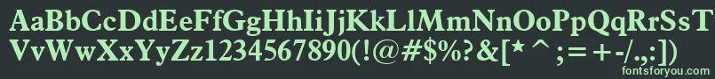 フォントAldine721BoldBt – 黒い背景に緑の文字