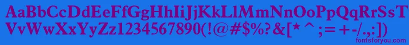 Aldine721BoldBt Font – Purple Fonts on Blue Background