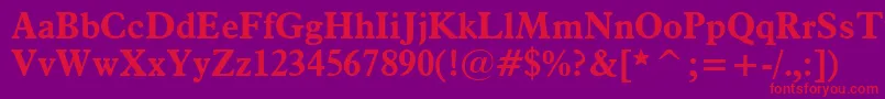 Aldine721BoldBt Font – Red Fonts on Purple Background