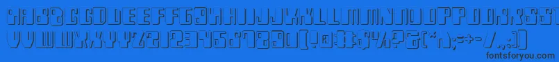 Zyv23D Font – Black Fonts on Blue Background