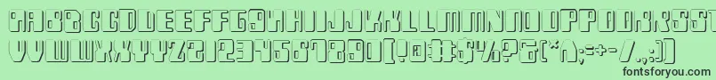 Zyv23D Font – Black Fonts on Green Background