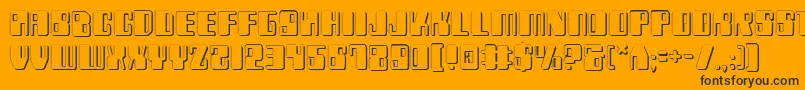 Zyv23D Font – Black Fonts on Orange Background