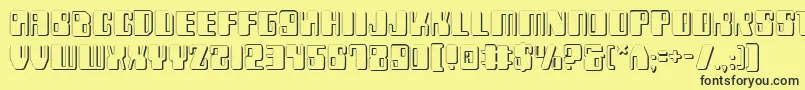 Zyv23D Font – Black Fonts on Yellow Background