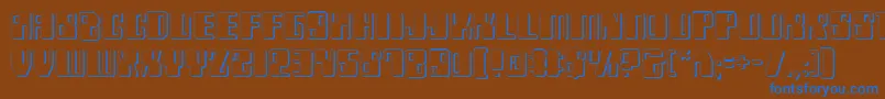 Zyv23D Font – Blue Fonts on Brown Background