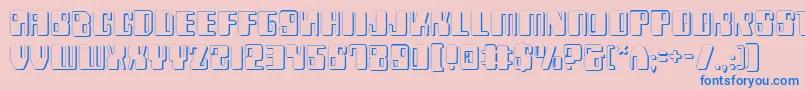 Zyv23D Font – Blue Fonts on Pink Background