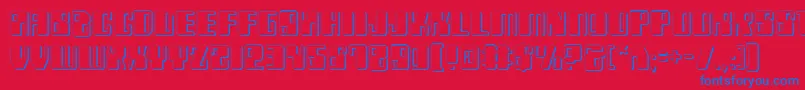 Zyv23D Font – Blue Fonts on Red Background
