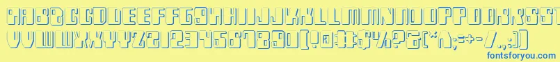 Zyv23D Font – Blue Fonts on Yellow Background