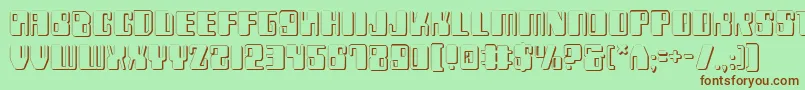 Zyv23D Font – Brown Fonts on Green Background