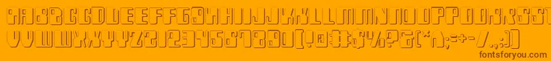 Zyv23D Font – Brown Fonts on Orange Background