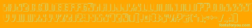 Zyv23D Font – Green Fonts on Orange Background