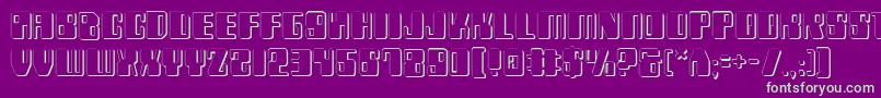 Zyv23D Font – Green Fonts on Purple Background