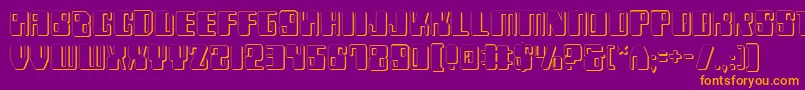 Zyv23D Font – Orange Fonts on Purple Background