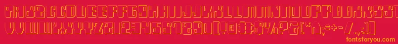 Zyv23D Font – Orange Fonts on Red Background