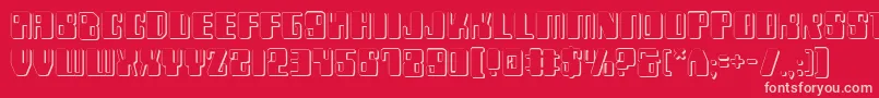 Zyv23D Font – Pink Fonts on Red Background