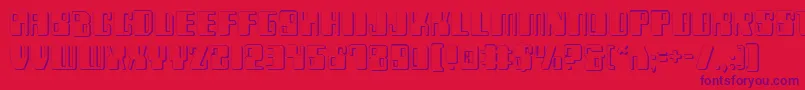 フォントZyv23D – 赤い背景に紫のフォント