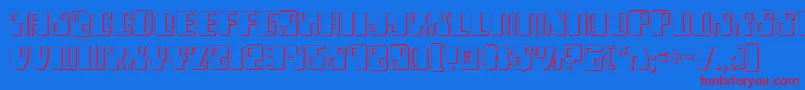 Zyv23D-Schriftart – Rote Schriften auf blauem Hintergrund