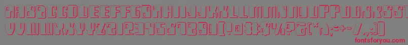 フォントZyv23D – 赤い文字の灰色の背景