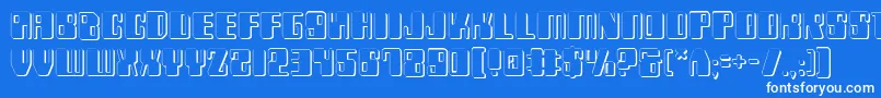 Zyv23D Font – White Fonts on Blue Background