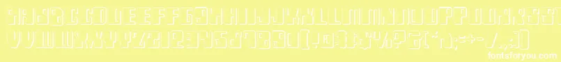 Zyv23D Font – White Fonts on Yellow Background