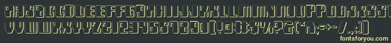 Zyv23D Font – Yellow Fonts on Black Background
