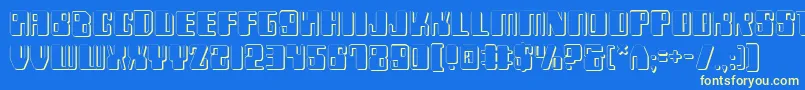 Zyv23D Font – Yellow Fonts on Blue Background